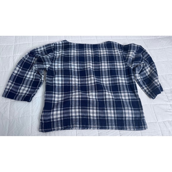 Madewell Plaid Shirt Top Women's Medium Blue White Check 3/4 Sleeve Tailgate - Picture 7 of 7